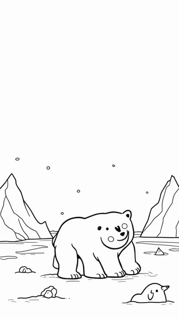 coloriages d’ours polaire mignons